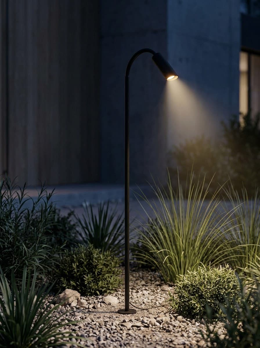 Báculo Junco encendido, de noche